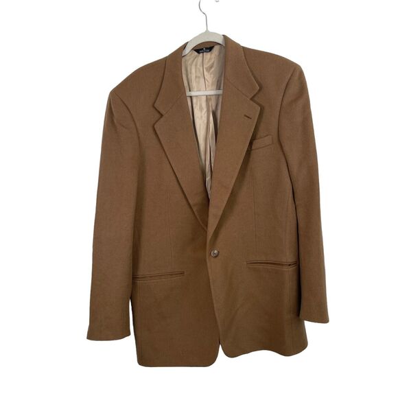 Perry Ellis Brown Wool Blazer Sports Coat Made in USA Office Career Mens 44R? - Picture 1 of 6